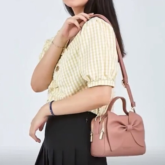 Black Big Bow Small Crossbody Shoulder Bag Handbag - Picture 11 of 11